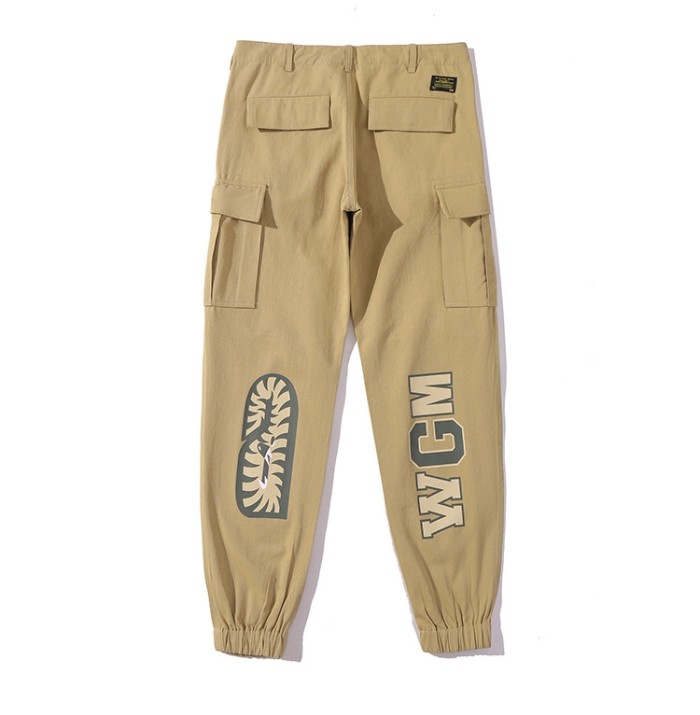 Shark's Head Multi-Pocket Printed Work Pants 2 colors