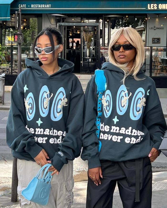 High Street Three Swirls Foam Print Hoodie