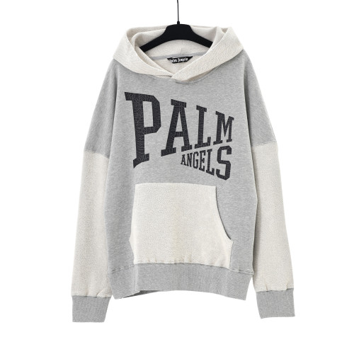 Art Monogram Two Color Patchwork Print Hoodie