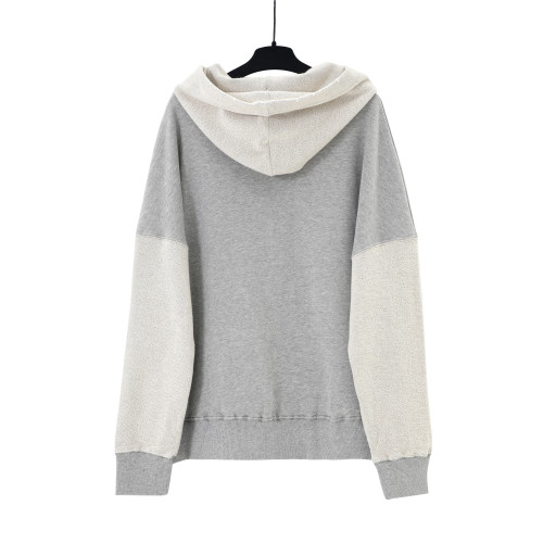 Art Monogram Two Color Patchwork Print Hoodie