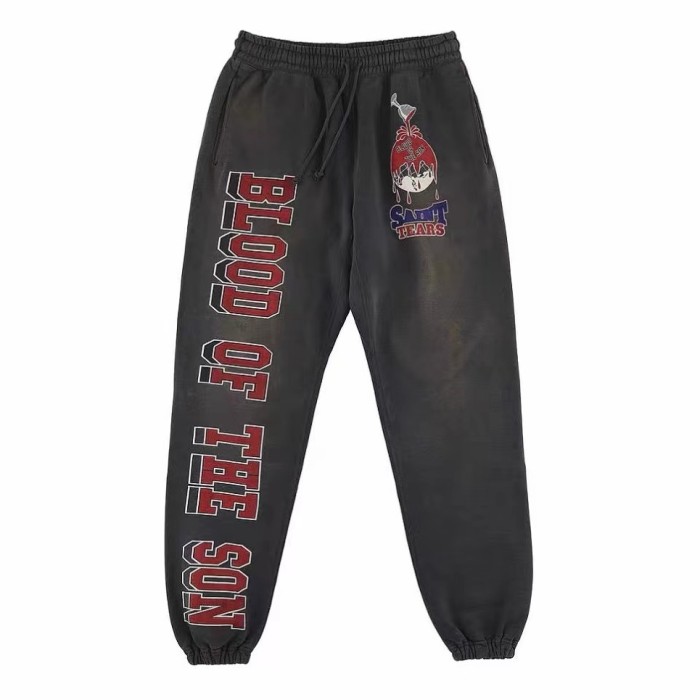 [buy more save more]Big 4 Washed and Aged Two Side Pattern Printed Sweatpants 2 colors
