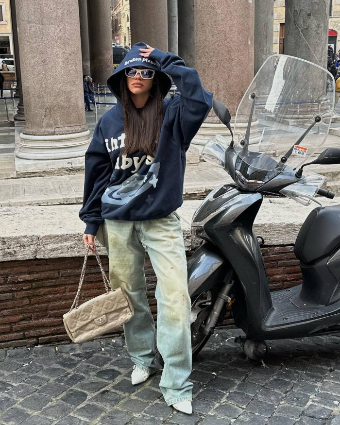 Broken feeling towards the abyss foam printed hoodie