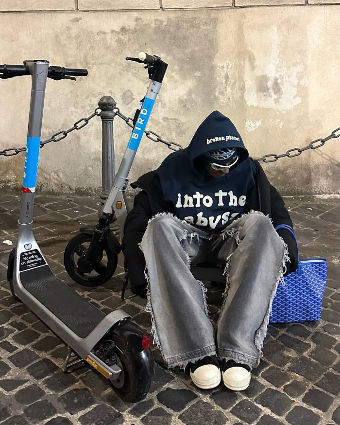 Broken feeling towards the abyss foam printed hoodie