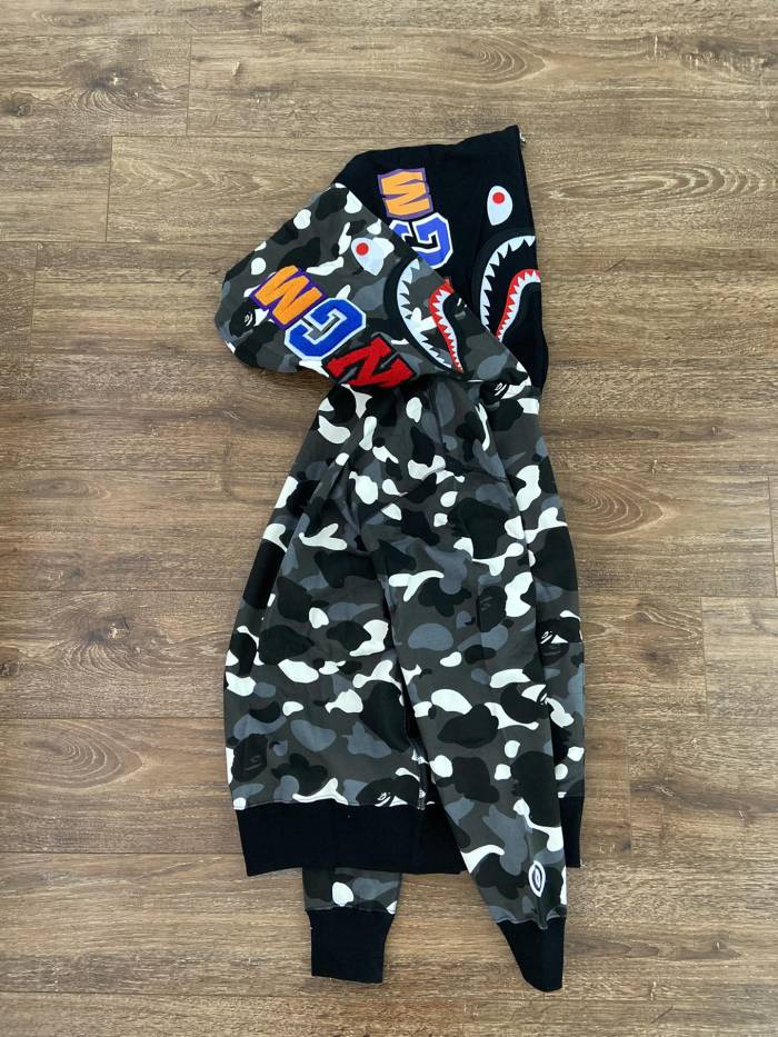 1:1 quality version Camouflage glow-in-the-dark two-head hoodie