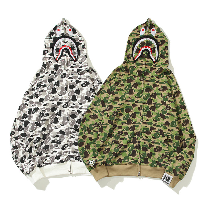 Shark Camouflage Zipper Hooded Cardigan Jacket 3 colors