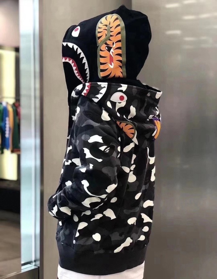 1:1 quality version Camouflage glow-in-the-dark two-head hoodie
