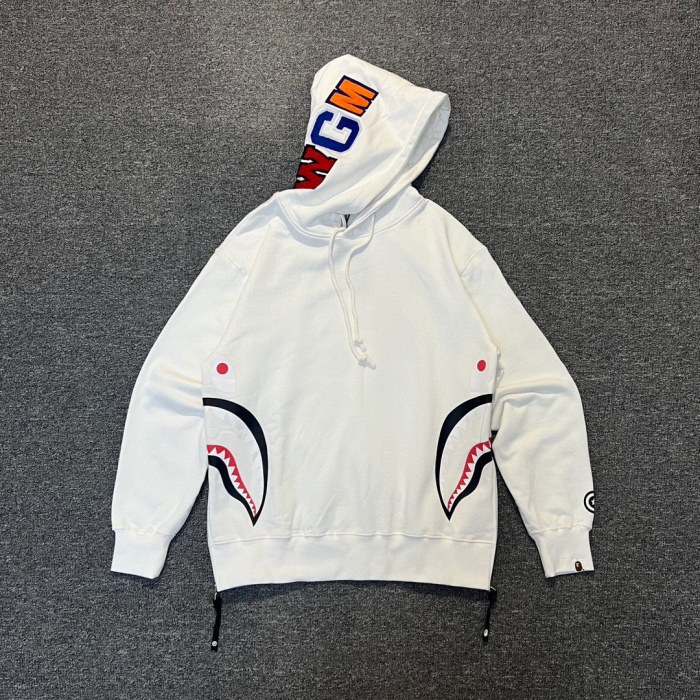1:1 quality version Side Double Zipper Shark Hooded Sweatshirt 3 colors