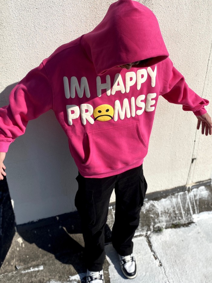 Foam three-dimensional printed fleece hoodie 2 colors