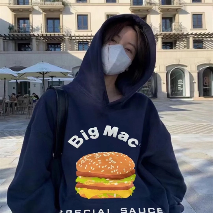 Foam letter hamburger hoodie