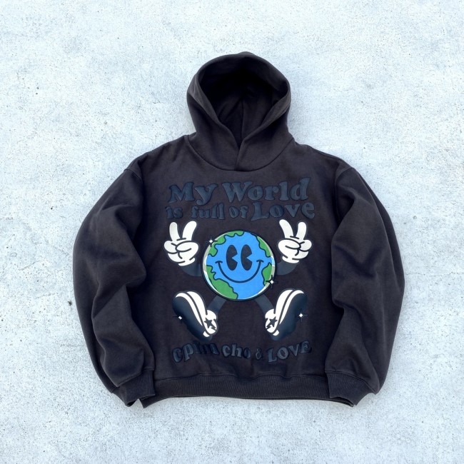 Smile Earth fleece hoodie