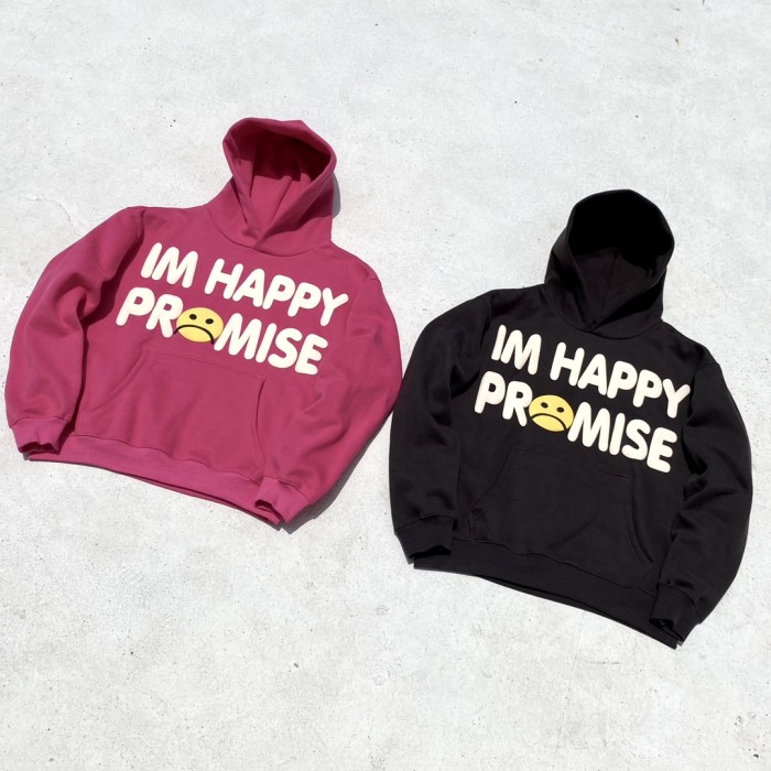 Foam three-dimensional printed fleece hoodie 2 colors