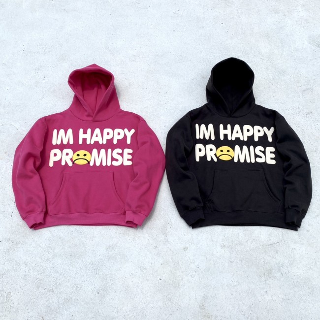Foam three-dimensional printed fleece hoodie 2 colors