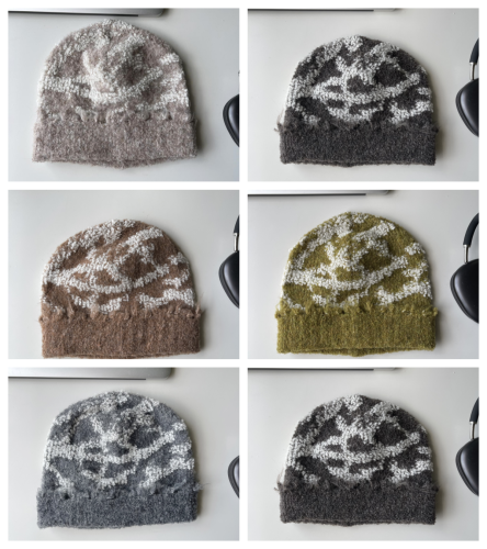 Destroyed Rim Jacquard Knit Wool beanie 5 colors