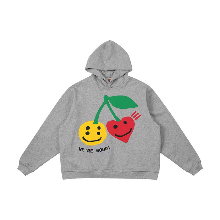 Cherry Smiley Foam Printed Hoodie