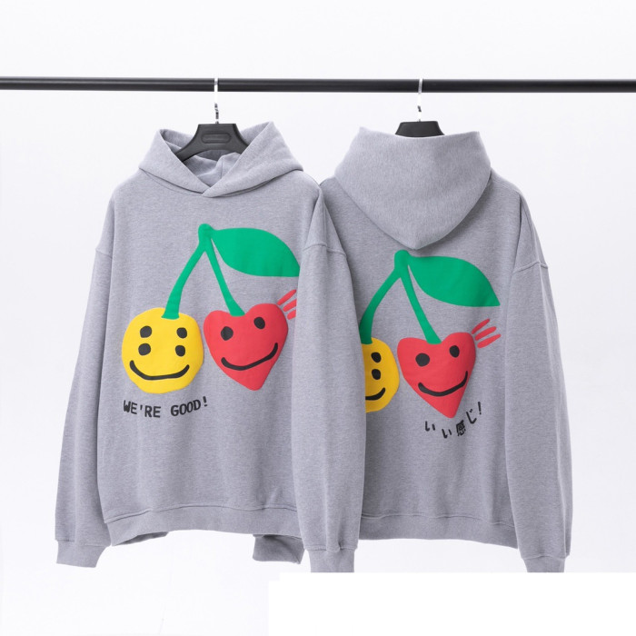 Cherry Smiley Foam Printed Hoodie