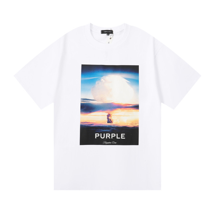 Mushroom Cloud Printed Heavy Double Yarn Short Sleeve Tee 2 colors