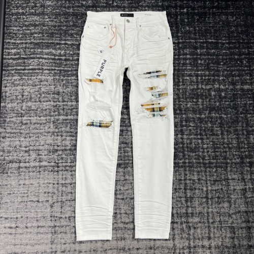 [buy more save more] 1:1 quality version Tide Solid Color Plaid Spliced Jeans