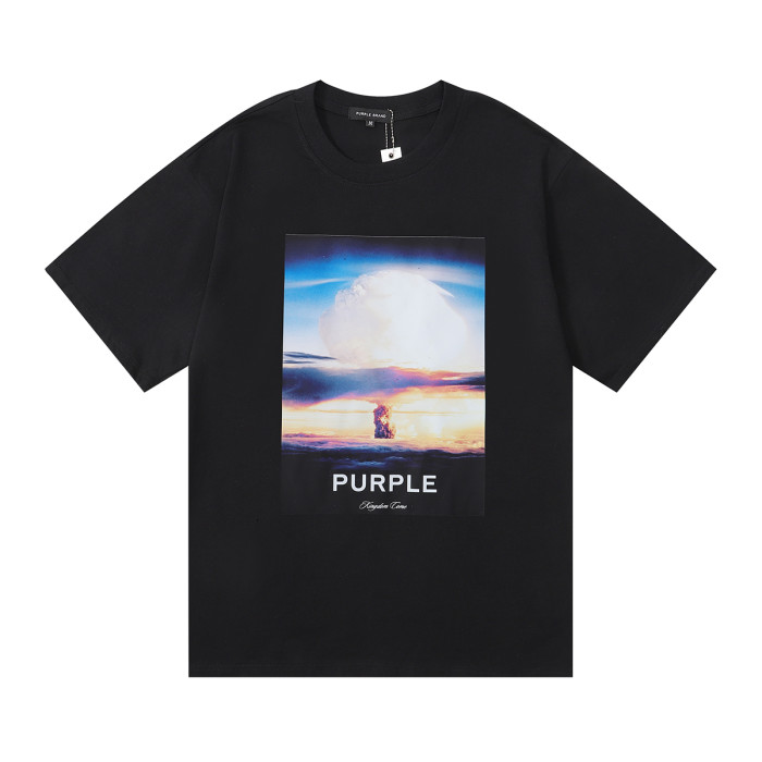 Mushroom Cloud Printed Heavy Double Yarn Short Sleeve Tee 2 colors