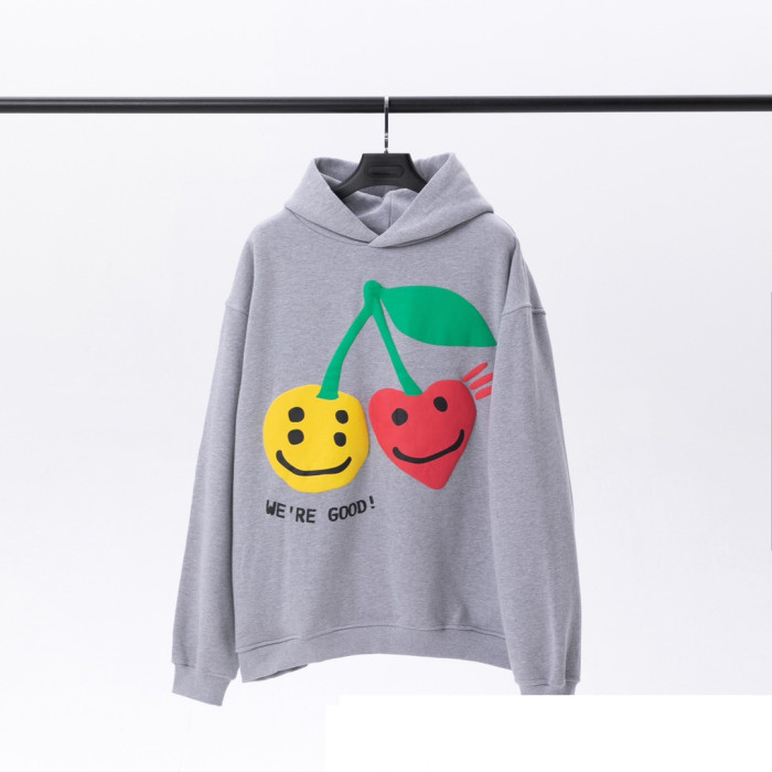 Cherry Smiley Foam Printed Hoodie