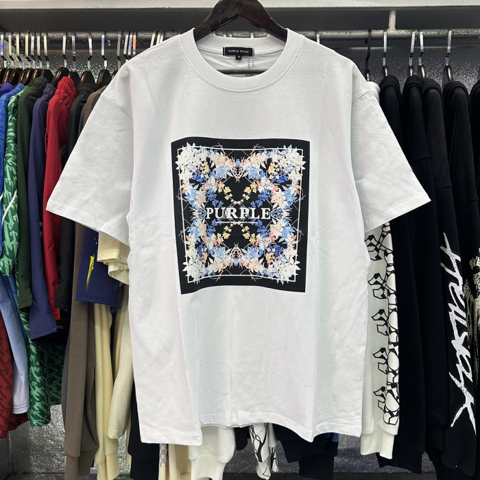Green Vine Botanical Printed High Gram Short Sleeve T-Shirt 2 colors