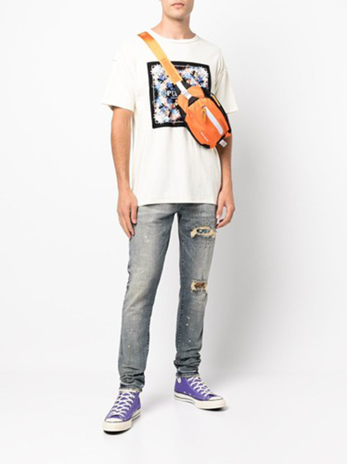 Green Vine Botanical Printed High Gram Short Sleeve T-Shirt 2 colors