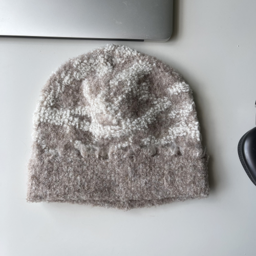Destroyed Rim Jacquard Knit Wool beanie 5 colors