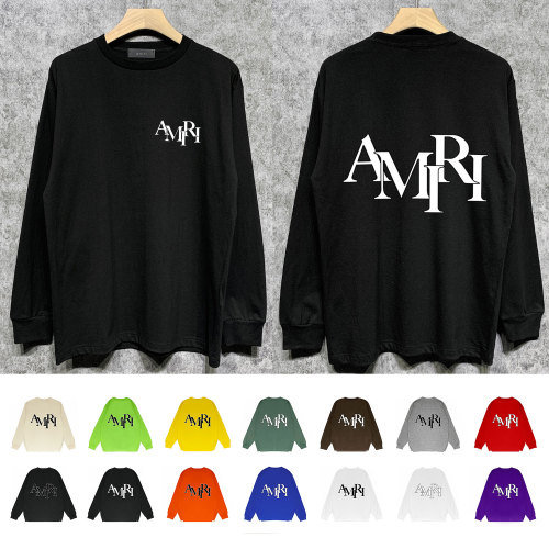 Overlapping Letter Print Long Sleeve T-Shirt 24 colors
