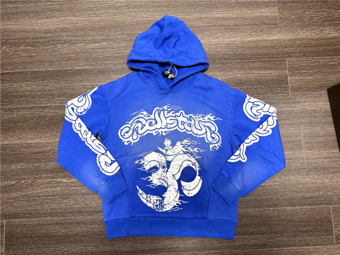 [Including comparative images of RepDog and other seller] 1:1 quality version Blue Flame Letter Print Hoodie