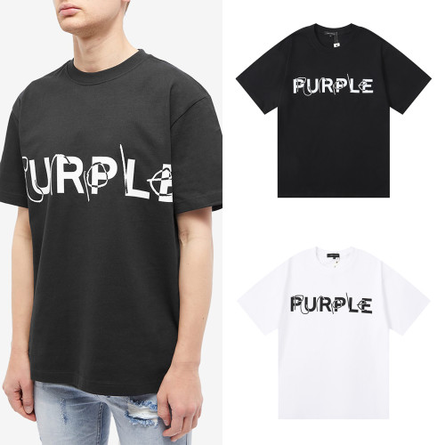 Big Logo Printed High Gram Weight Double Yarn Short Sleeve Tee 2 colors