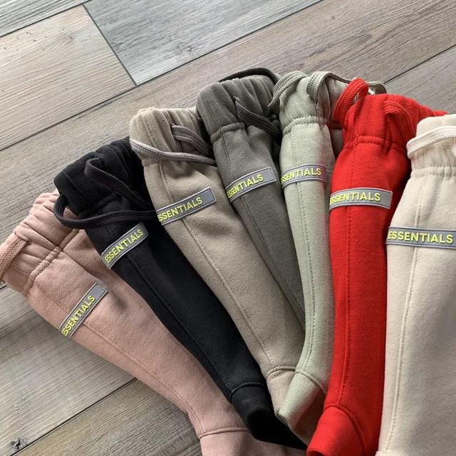 1:1 quality version Basic Solid Color Silicone Font Loose Pants for kids 8 colors