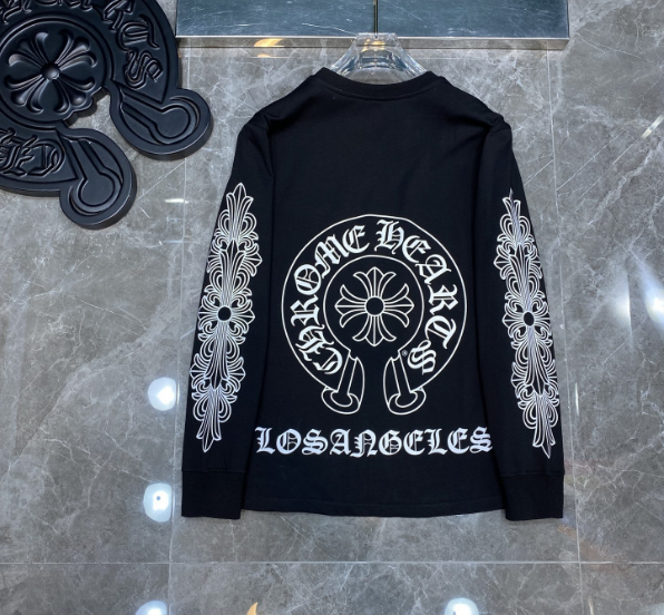 Double arm cross printed long sleeve T-shirt 3 colors