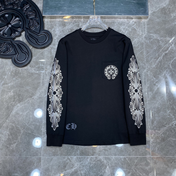 Double arm cross printed long sleeve T-shirt 3 colors