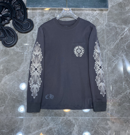 Double arm cross printed long sleeve T-shirt 3 colors