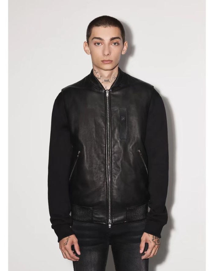 1:1 quality version Black lacquered leather fitted undershirt with pockets Vest