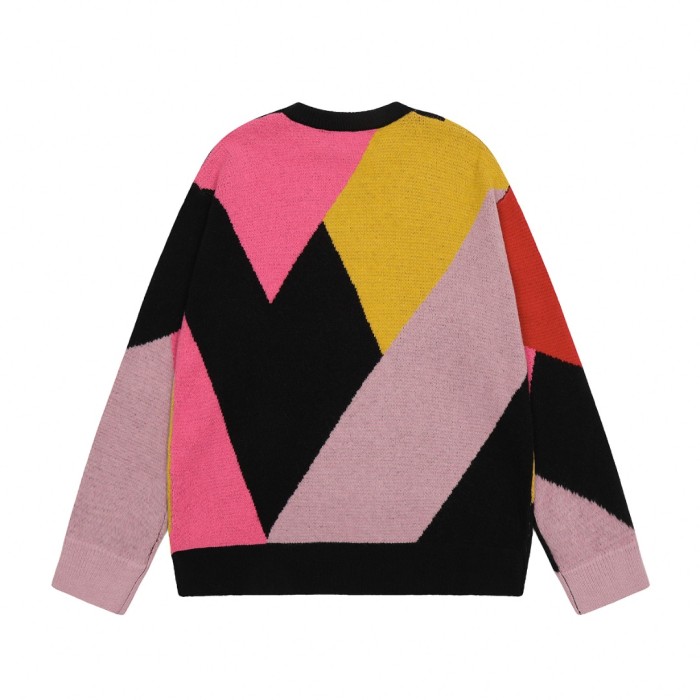 Patchwork Crew Neck Sweater