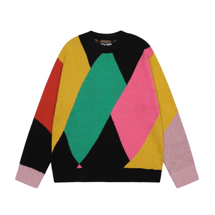 Patchwork Crew Neck Sweater