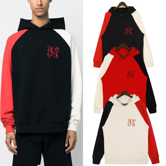 Back flag printed color blocking Hoodie 3 colors