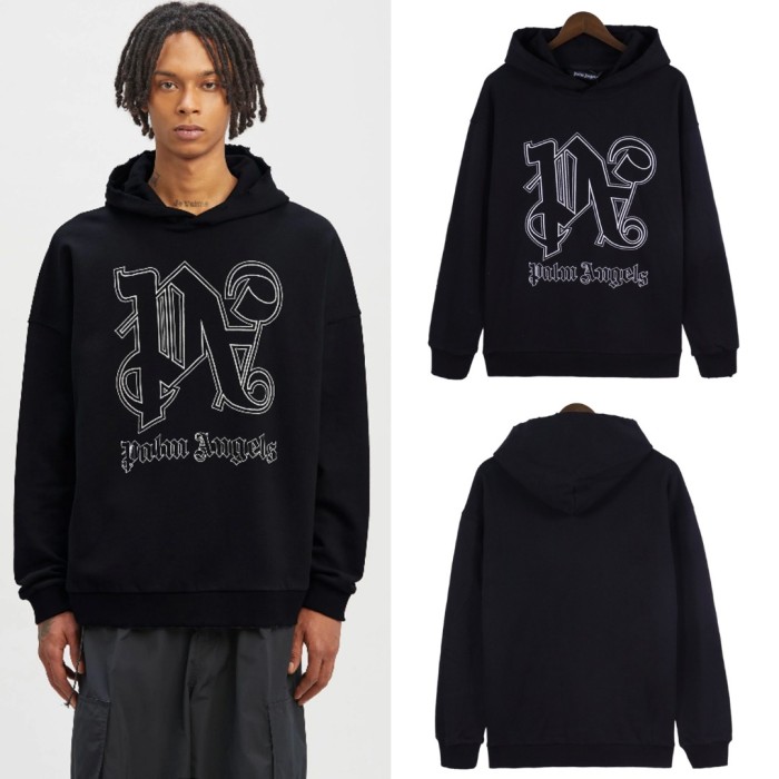 Broken logo embroidered hoodie