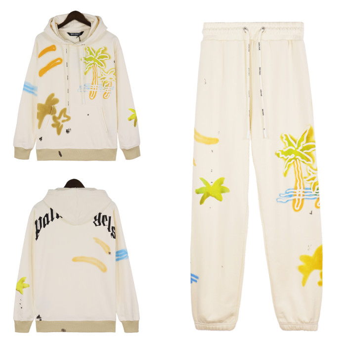 Logo Printed Palm Tree Hooded Sweatshirt with Back Embellishment