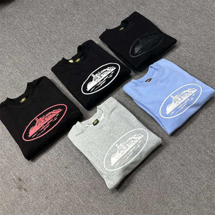[50% Off]Chest printed logo padded crew neck sweatshirt 5 colors 23949766