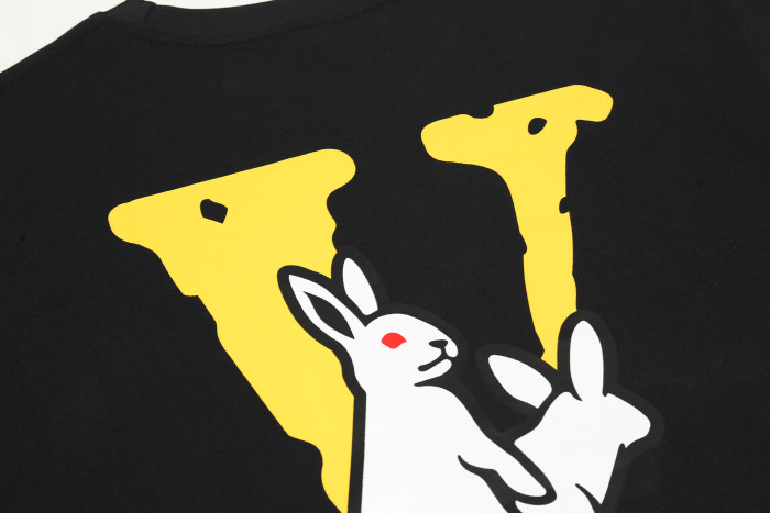 [50% Off]Lemon Yellow Small V White Rabbit Print tee 2 colors 23961702