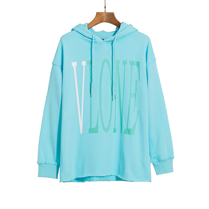 Aqua Blue Printed Pullover Hoodie 2 colors
