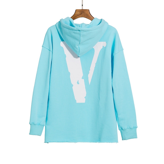 Aqua Blue Printed Pullover Hoodie 2 colors
