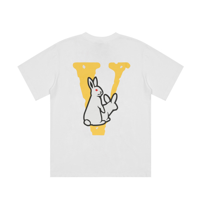 [50% Off]Lemon Yellow Small V White Rabbit Print tee 2 colors 23961702