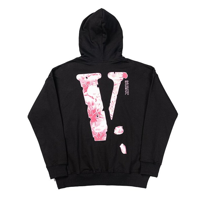 Black and White Sakura Print Hoodie 2 colors