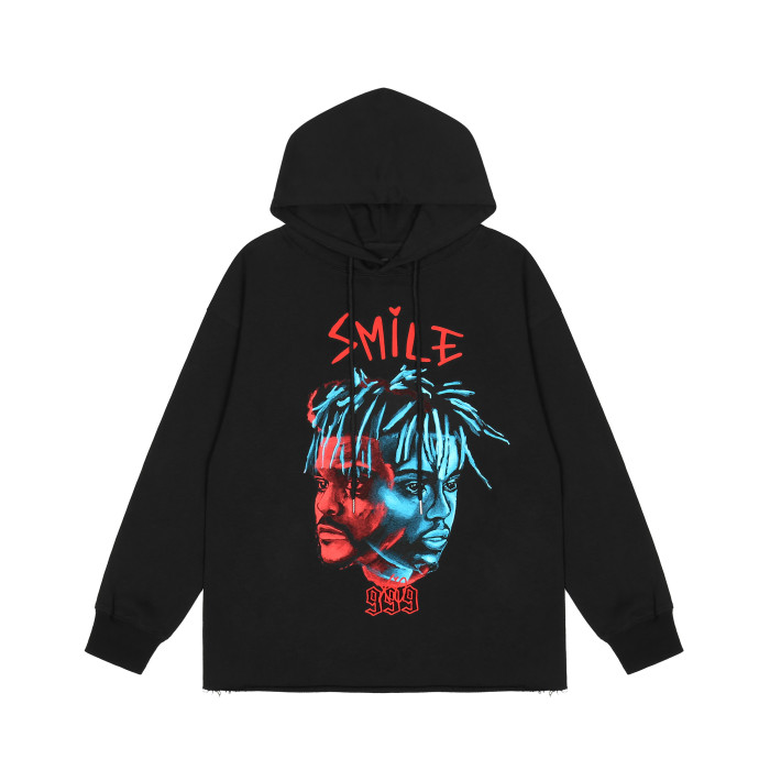 Laser Light Human Face Print Hoodie 2 colors