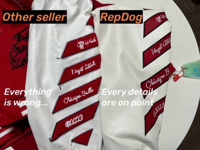 [Including comparative images of RepDog and other seller] 1:1 quality version Patchwork Leather Embroidered Baseball Jacket 2 colors