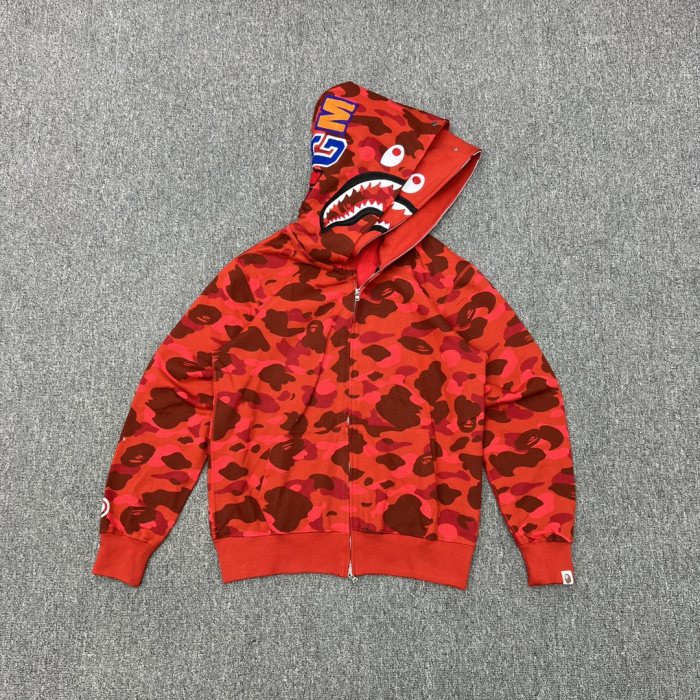 1:1 quality version Featured Double Head Camo Shark  Sweatshirt Hoodie 3 colors