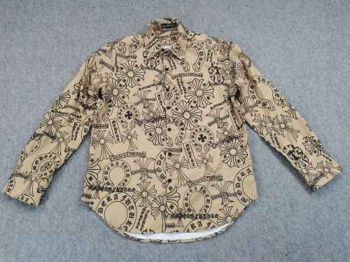 [Buy More Save More]Cross Horseshoe Print Brown Shirt