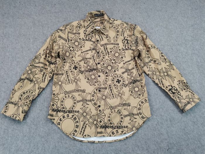 [Buy More Save More]Cross Horseshoe Print Brown Shirt